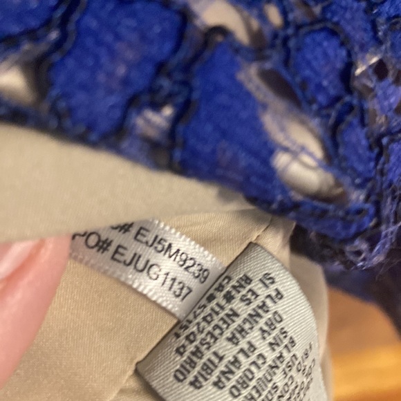 Worn once Eliza J blue lace cap sleeve fit and flare, 8 - Picture 10 of 11